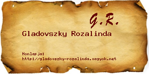 Gladovszky Rozalinda névjegykártya